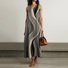 Striped Casual Dress With No Belt