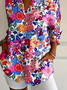 Women's Long Sleeve Shirt Spring/Fall Multicolor Floral Buckle Shirt Collar Daily Going Out Casual Top
