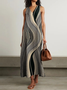 Striped Casual Dress With No Belt