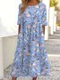 Loose Casual Crew Neck Dress With No