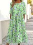 Loose Casual Crew Neck Dress With No
