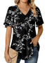 Cotton V Neck Casual Regular Fit Shirt