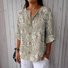 Women's Floral Print Linen Blend Casual Shirt