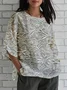 Crew Neck 3D Printing Vintage T-Shirt