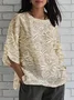 Crew Neck 3D Printing Vintage T-Shirt