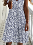 Women's Floral Print V-Neck Short Sleeve Dress