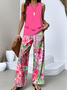 Floral Casual Two-Piece Set With No