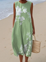 Casual Regular Fit Cotton Floral Dress With No