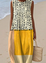 Cotton Crew Neck Casual Dress With No