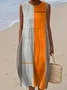 Casual Regular Fit Striped Cotton Dress With No