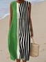 Crew Neck Casual Dress With No