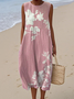 Casual Regular Fit Cotton Floral Dress With No