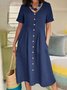 Casual Plain V Neck Maxi Dress