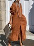 Casual Plain V Neck Maxi Dress