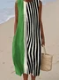 Crew Neck Casual Dress With No