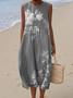 Casual Regular Fit Cotton Floral Dress With No