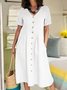 Casual Plain V Neck Maxi Dress