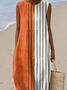 Crew Neck Geometric Casual Regular Fit Dress With No