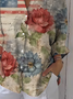 Women's Independence Day Floral Print Casual Shirt