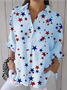Women's Independence Day Star Print Shirt