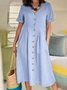Casual Plain V Neck Maxi Dress