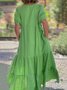 Casual Plain V Neck Maxi Dress