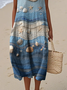 Cotton Crew Neck Casual Regular Fit Dress With No