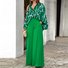 Women's Printing Striped Daily Going Out Two-Piece Set Green Casual Summer Top With Pants Matching Set