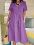 Casual Plain V Neck Maxi Dress