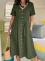 Casual Plain V Neck Maxi Dress