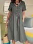 Casual Plain V Neck Maxi Dress
