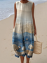 Crew Neck Casual Dress With No