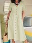 Casual Plain V Neck Maxi Dress