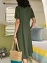 Casual Plain V Neck Maxi Dress