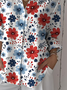 Women's Independence Day Floral Print Casual Shirt