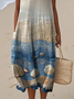 Crew Neck Casual Dress With No