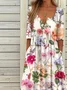 Casual Half Open Collar Dress With No