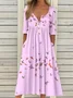 Holiday Half Button Pocket Hem Long Dress
