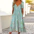 Holiday Half Button Pocket Hem Long Dress
