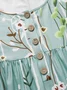 Holiday Half Button Pocket Hem Long Dress