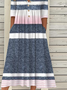 Holiday Half Button Pocket Hem Long Dress