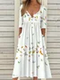 Holiday Half Button Pocket Hem Long Dress