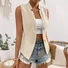 Women's Sleeveless Tank Top Summer Champagne Plain Buckle Stand Collar Daily Going Out Simple Top
