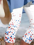 Women's Independence Day Star Print Casual Leggings