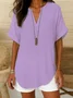 Women's Fashion Casual V-neck Short Sleeve Shirt
