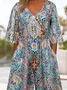 Women's H-Line V Neck Daily Going Out Casual Printing Floral Summer Ankle Pants Jumpsuit Romper