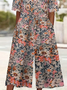 Women's H-Line V Neck Daily Going Out Casual Printing Floral Summer Ankle Pants Jumpsuit Romper