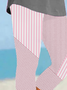 Women's Striped Print Casual Leggings