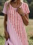 Crew Neck Vacation Dress With No