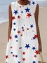 Cotton Vacation Regular Fit Crew Neck Dress With No